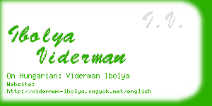ibolya viderman business card